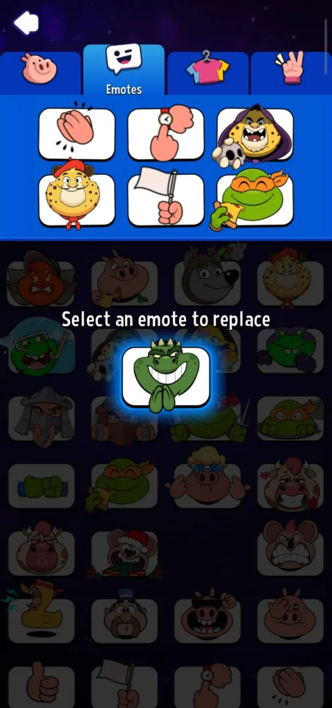 Replacing the old emote with new one in Match Masters