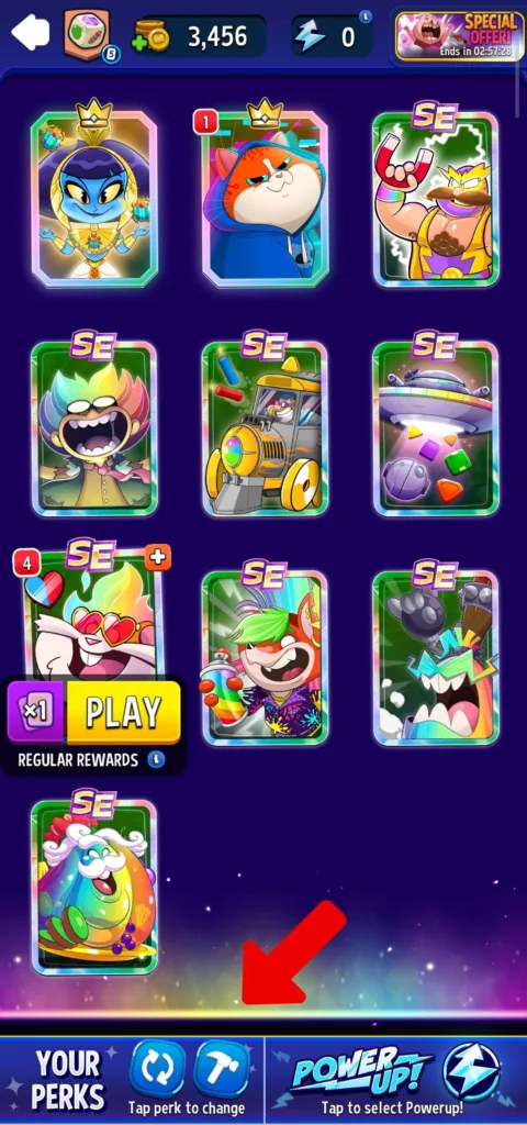 Match Masters booster selection screen