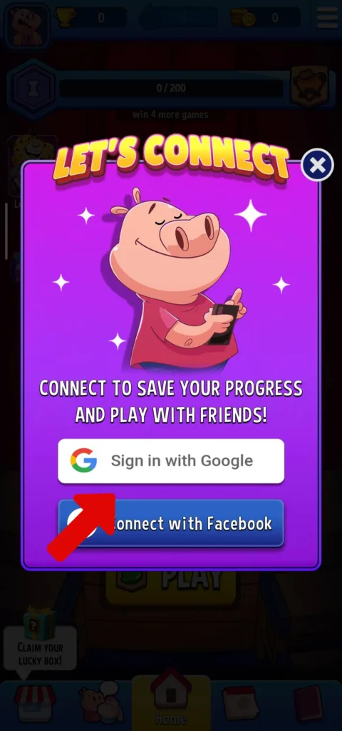 Match Masters sign in options