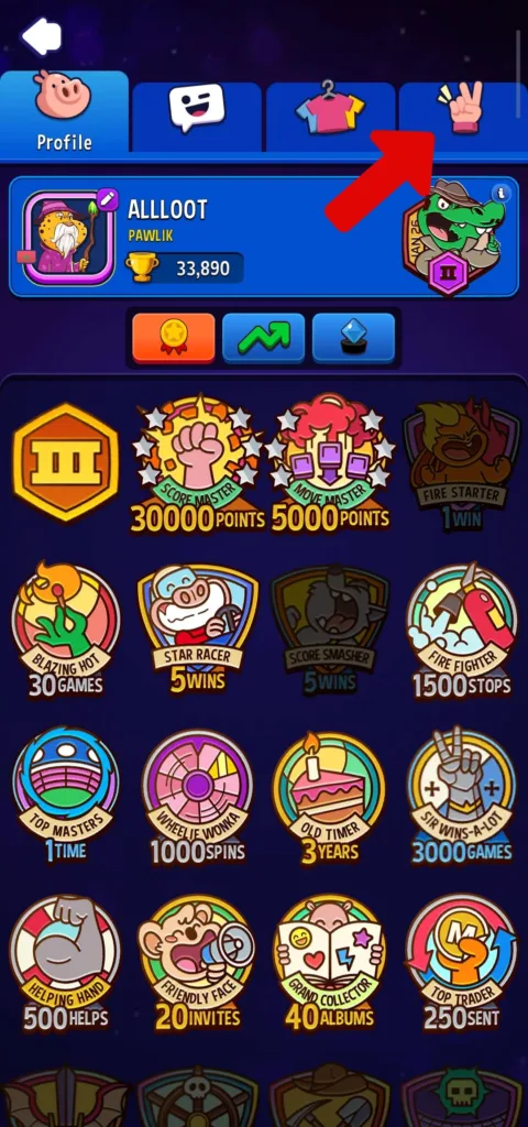 Match Masters showoffs section