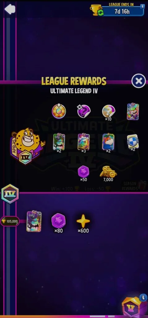 Super Spin in the league rewards