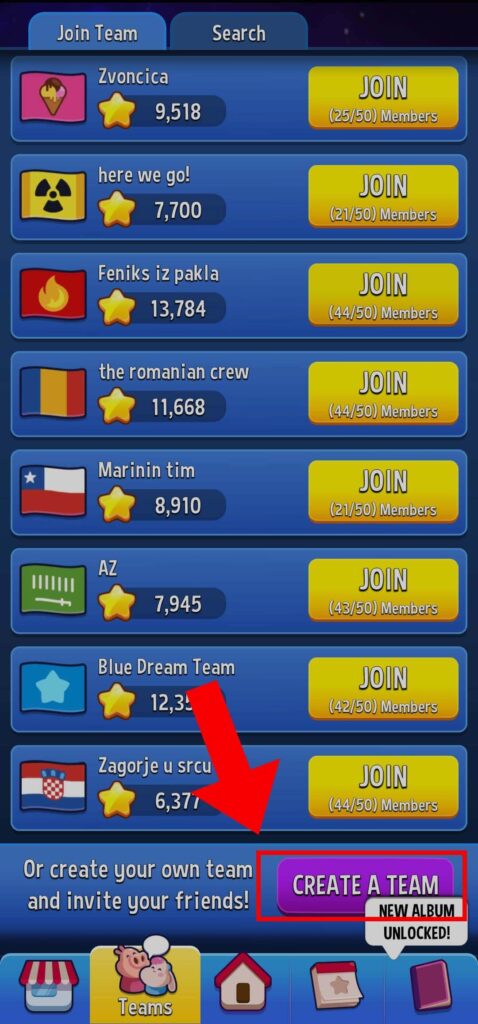 How to create a team in Match Masters