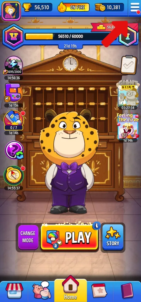 Match Masters menu button