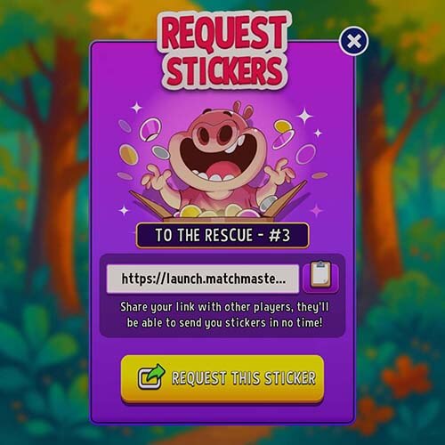 How to request stickers from teammates in Match Masters