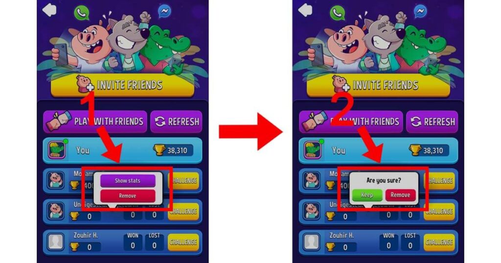 How to Remove Friends in Match Masters