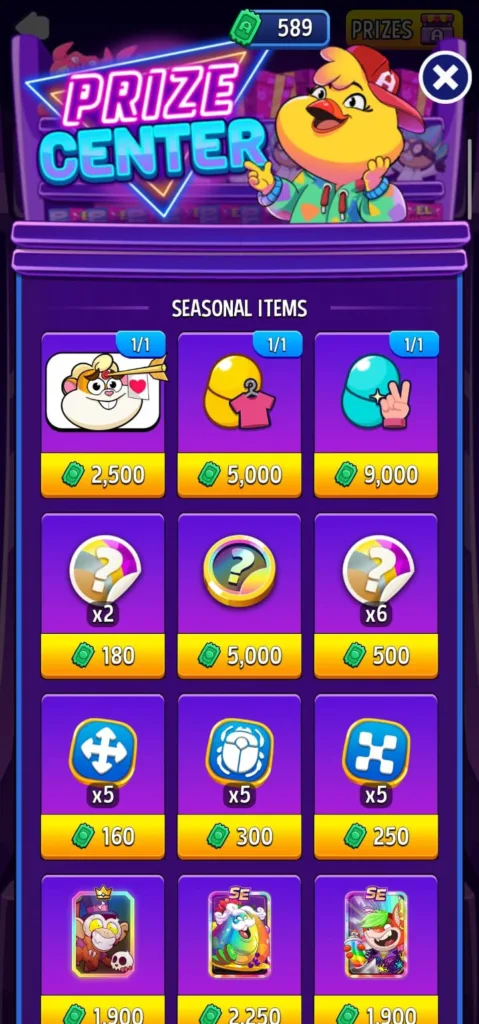 Sticker Token on arcade prize center