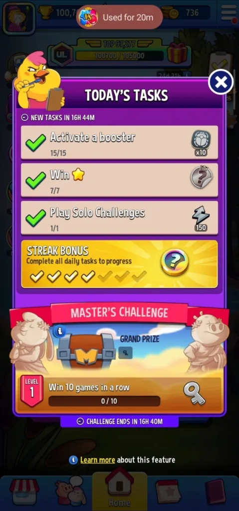 Sticker Token on the tasks rewards