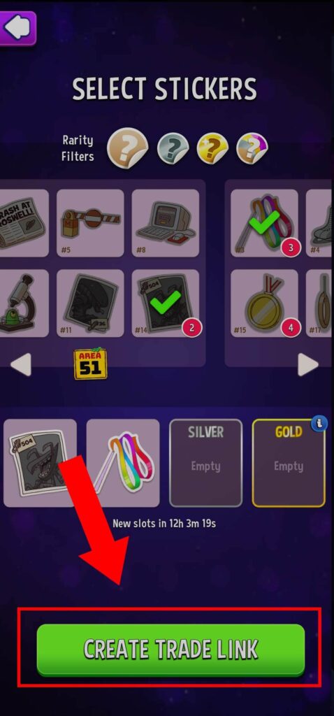 Tap create trade link