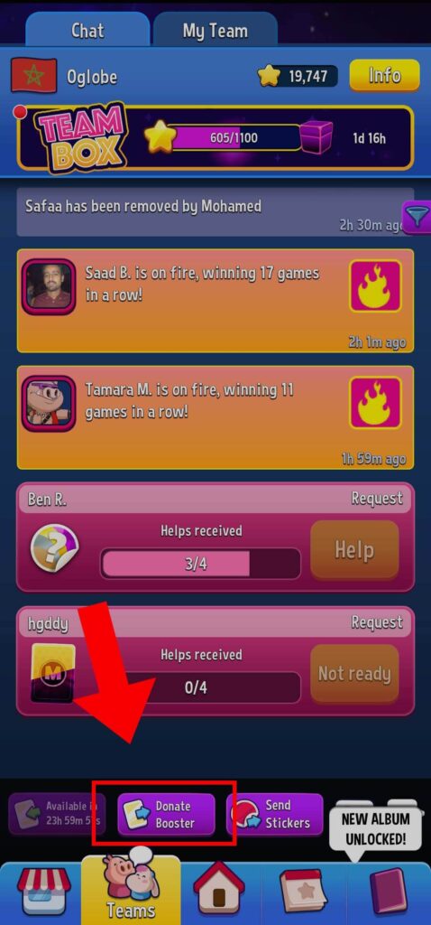 Tap donate Booster