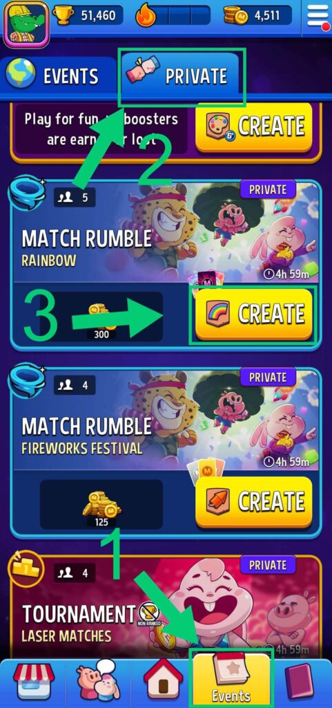 Create a friendly match rumble game
