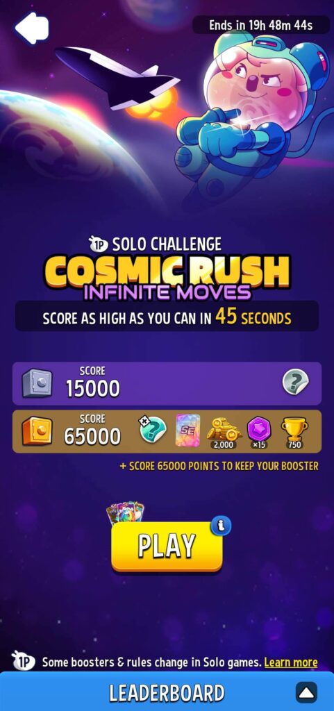 Match Masters cosmic rush event challenge