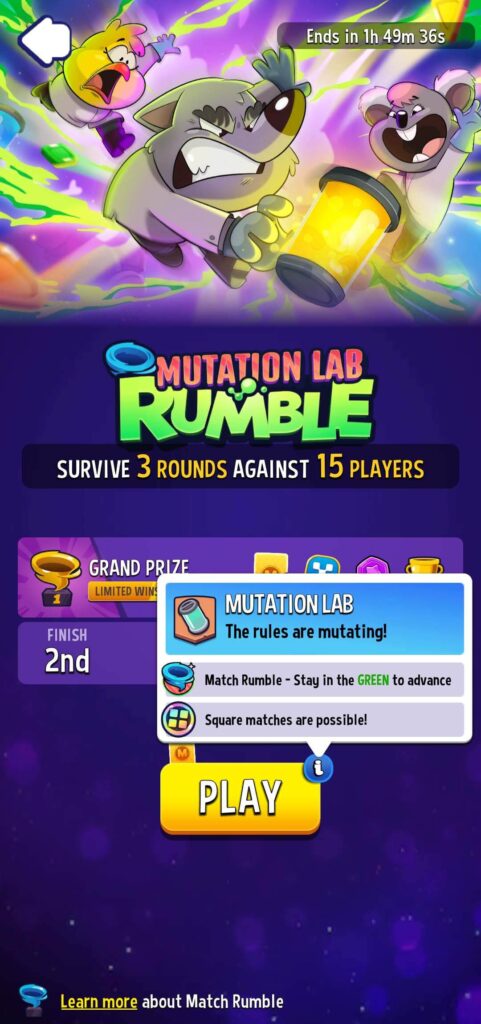 Match Masters match rumble mutation lab challenge