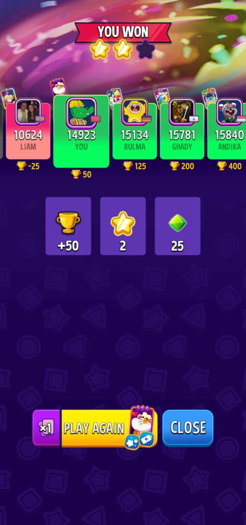 Match Masters party winner