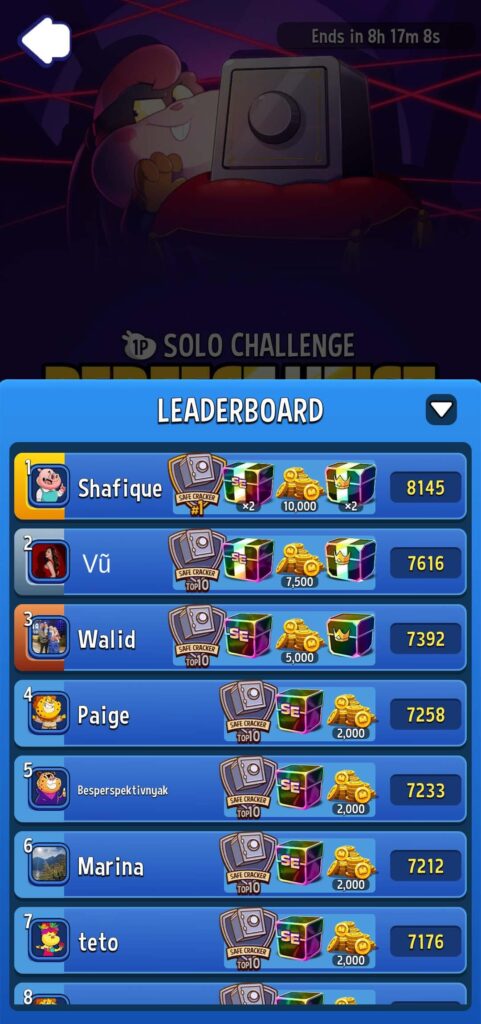 Match Masters perfect heist event leaderboard
