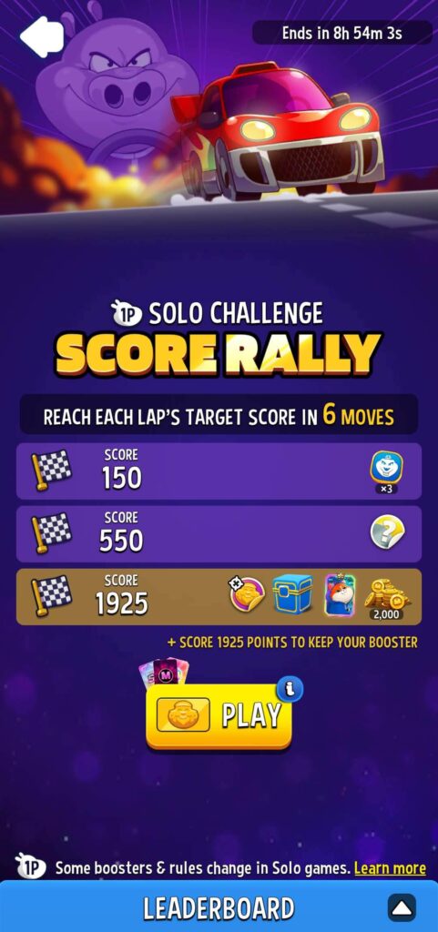 Match Masters score rally event challenge