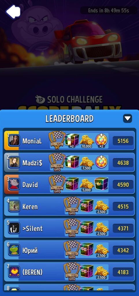 Match Masters score rally leaderboard