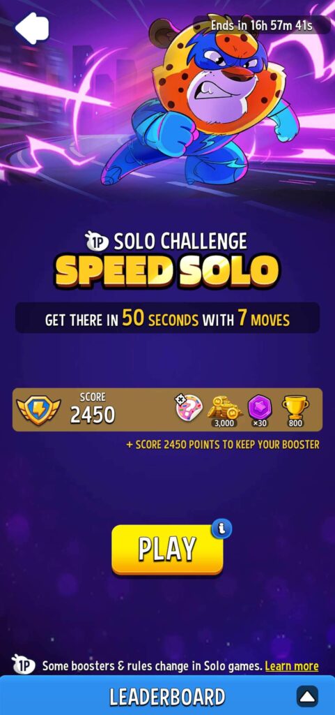 Match Masters speed solo event challenge