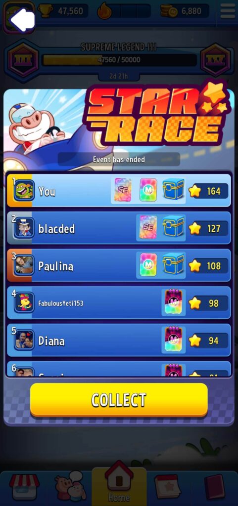 Match Masters star race event leaderboard and rewards