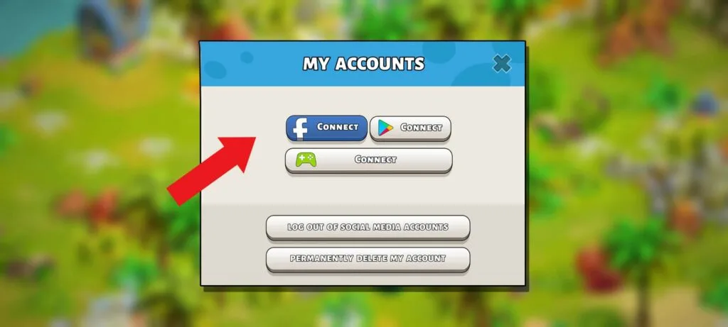 Facebook connection button