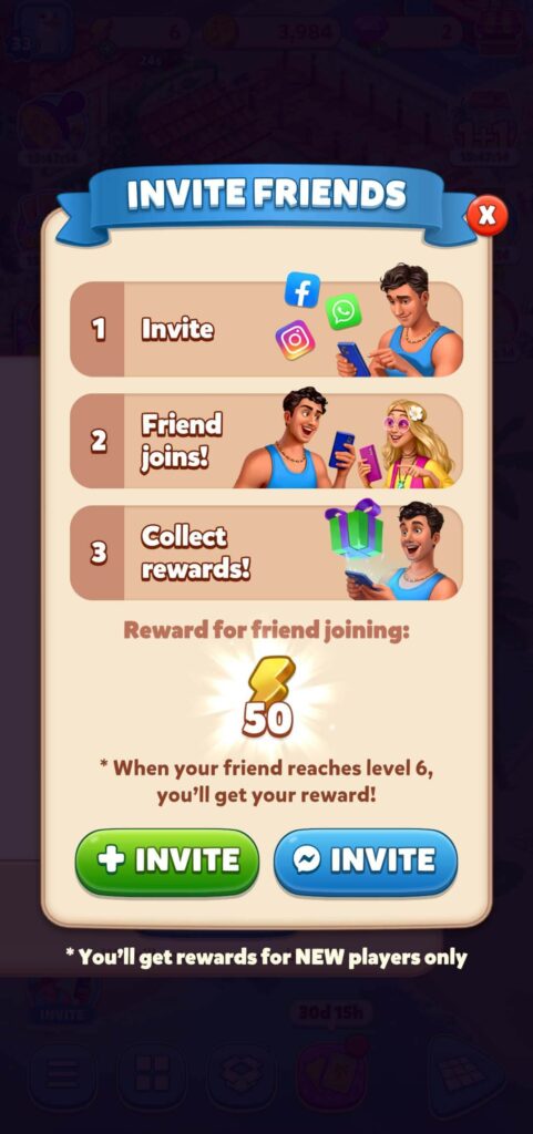 Generate invitation link in Travel Town