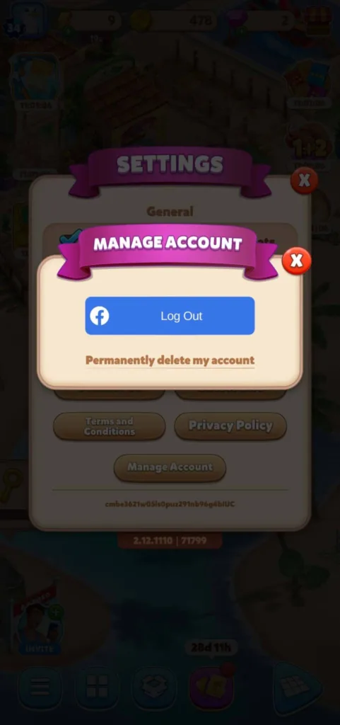 Delete Travel Town account option