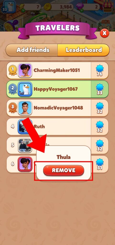 Travel Town friends list