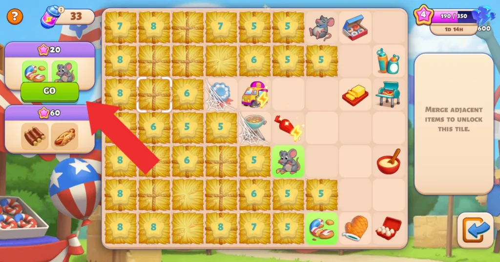 Complete orders in the Merge Game event