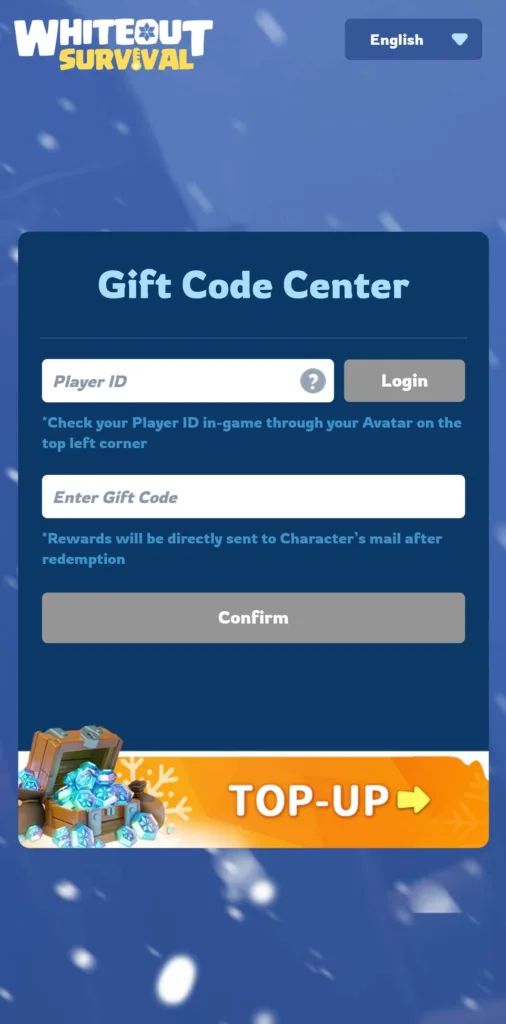 How to redeem whiteout survival gift codes in iOS step two: visit the official WOS gift code center.