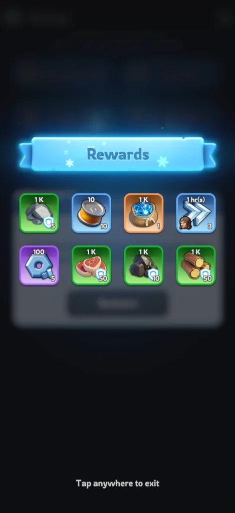 How to redeem whiteout survival gift codes step five: claim the gifts.