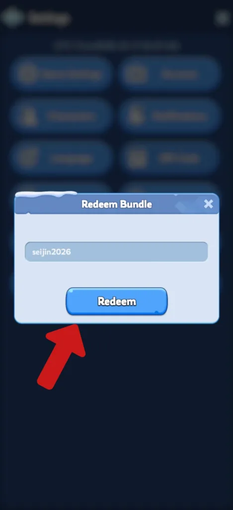 How to redeem whiteout survival gift codes step four: tap on the Redeem button.