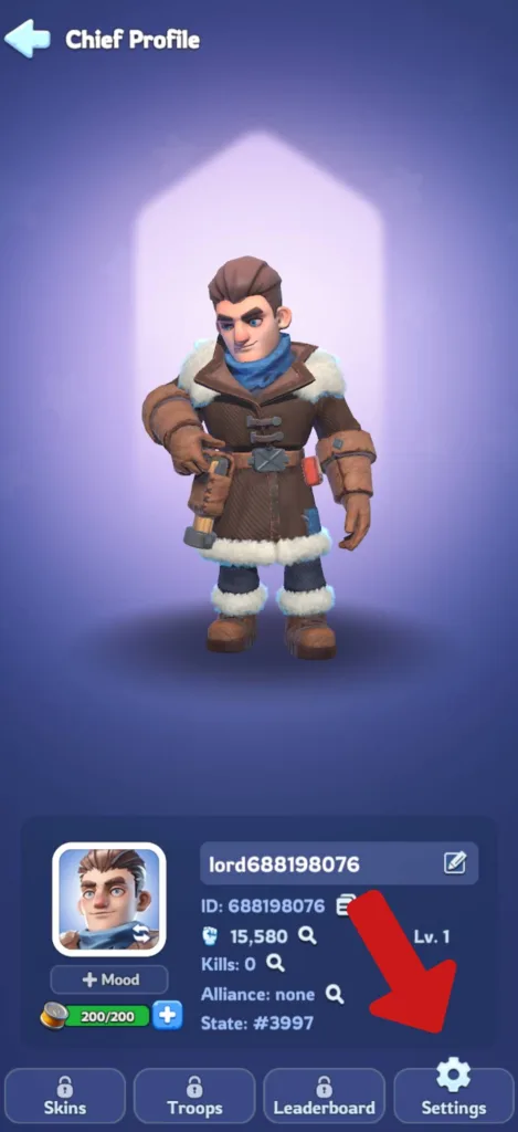 How to redeem whiteout survival gift codes step two: tap on the settings.