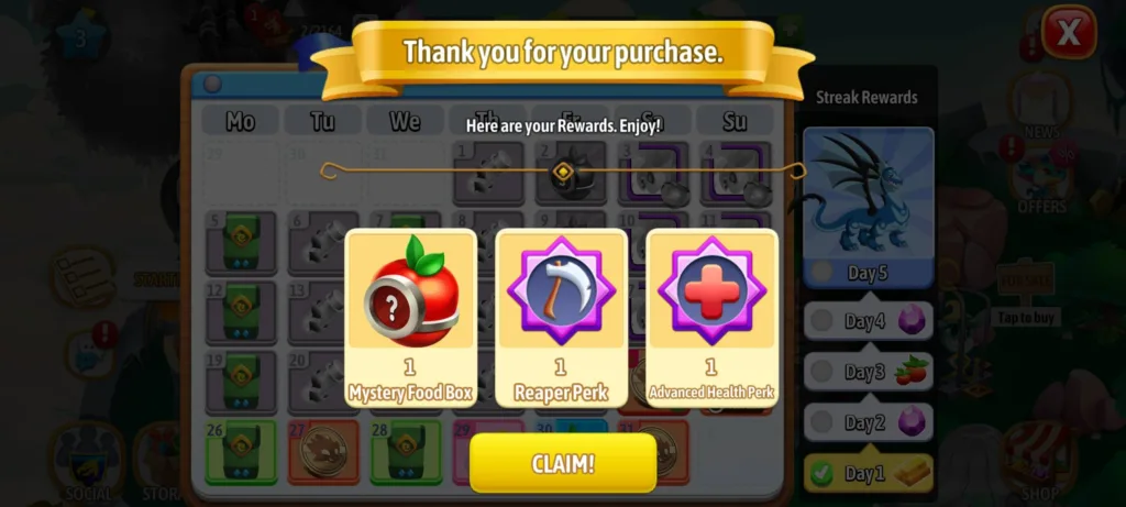 Redeem codes in Dragon City step5: Open the game and claim the rewards.