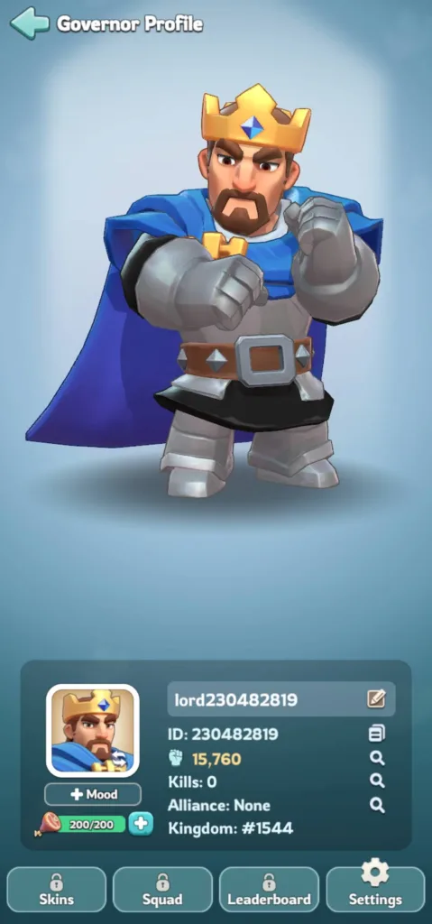 Redeem Kingshot codes step2: open the profile.