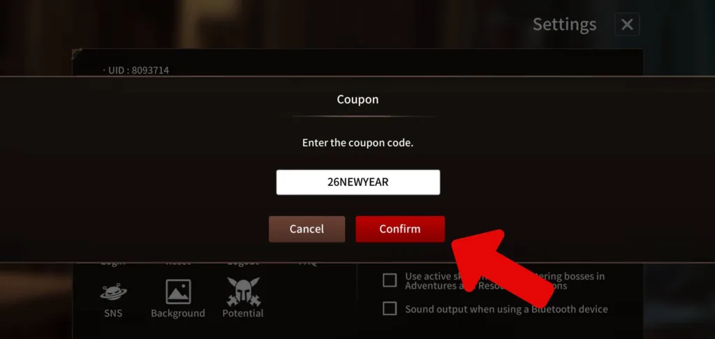 Redeem Sword Master Story codes step3: Enter the code and tap Confirm.