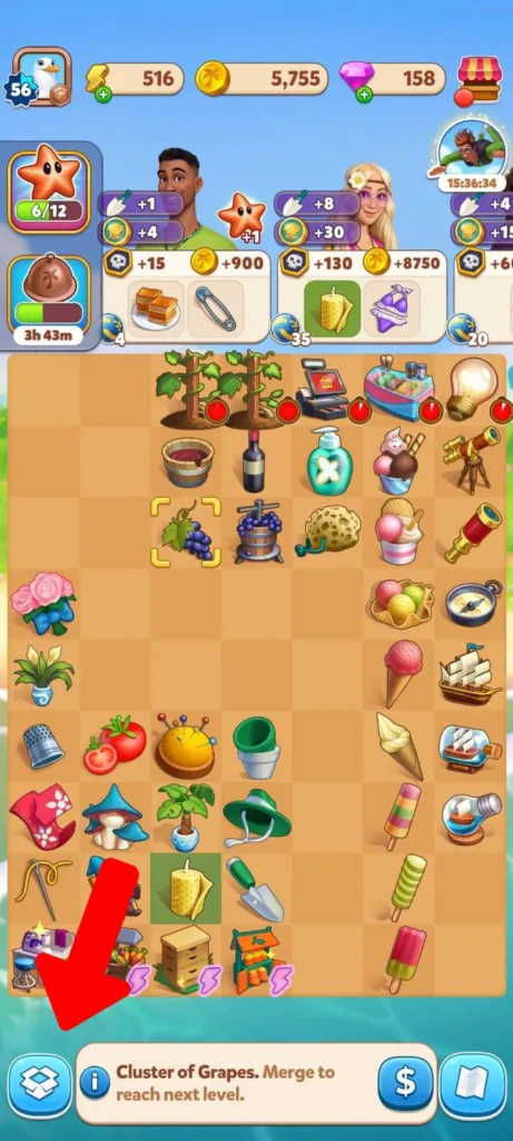 Travel Town Inventory button
